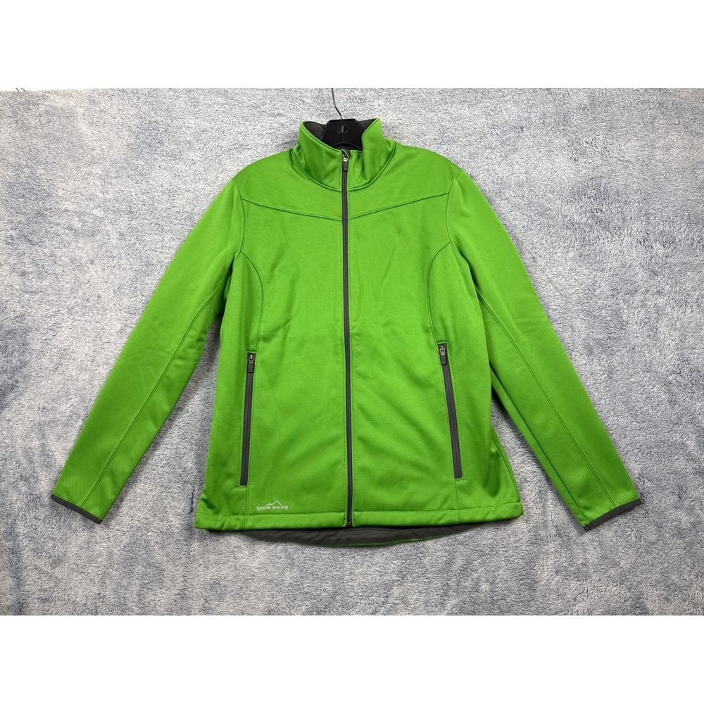 Eddie Bauer Jacket NWT Womens L Green Weather Resist Soft Shell Fleece Lined